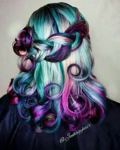 Multi Colored Hair, Bright Hair Colors, Hair Color Purple, Awesome Hair, Trendy Hair Color, Colorful Hair