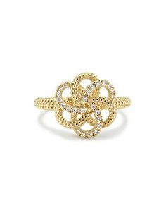 A glowing gold Lagos love knot combining caviar beading and diamonds on a slender beaded band. Elegant Beaded Ring Jewelry, Elegant Beaded Rings For Anniversary, Elegant Beaded Promise Ring, Elegant Beaded Wedding Rings, Love Knot Ring, Knot Ring, Love Knot, Diamond White, Rose Gold Ring