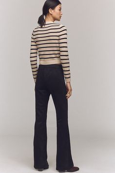 Polyester, elastane Seamed details Pull-on styling Machine wash Imported | Lana Flare Pants by Sanctuary in Black, Women's, Size: XL, Polyester/Elastane at Anthropologie East Coast Fashion, Girl Silhouette, California Style, 50 Fashion, Guest Dresses, Flare Pants, Black Pants, Cool Girl, Anthropologie