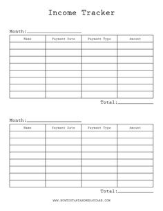 the printable worksheet for an invoice tracker