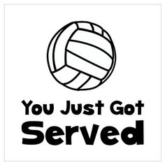 a volleyball ball that says you just got served