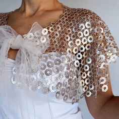 Elegant Wedding Capelet Shawl, Elegant Shawl Capelet For Weddings, Elegant Wedding Shawl Capelet, Fitted Capelet With Cape Sleeves For Wedding, Shiny Wedding Dress, Rose Gold Wedding Dress, Wedding Dress Topper, Bridal Capelet, Dress Topper