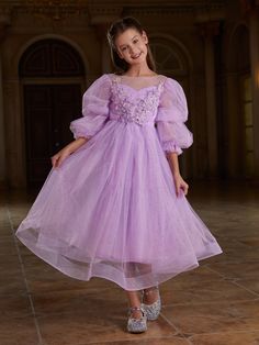 Product Code: ALD0098 Embellishment: Mesh Fabric: 95% Polyester ,5%Polyester Back Style: Zipper Up Fully Lined: Yes Available Color: Violet Stretch: Moderate Lila Party, Mesh Prom Dress, Girls Applique, Color Violet, Floral Applique, I Want To Be, A Princess, Kids' Dresses, And Dresses