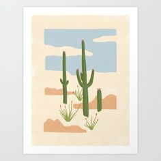 an illustration of a cactus in the desert