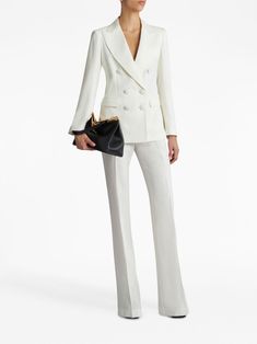 White Pantsuits For Women, White Linen Trousers, Split Pants, Crepe Blazer, White Suit, Pantsuits For Women, Woman Weaving, Linen Blouse, Linen Trousers