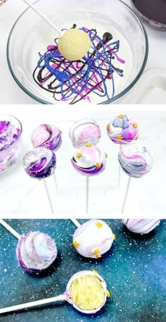 Galaxy Cake Pops, Galaxy Birthday, Star Wars Theme Party, Galaxy Cake, Galaxy Party, Two The Moon, Babyshower Party, Outer Space Party, Cake Pops How To Make