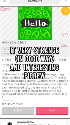 an iphone screen with the text hello on it, and there is also a message that says