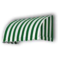 a red and white striped awning on a white background