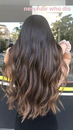 Long Hair Balayage Dark, Golden Brown Hair Ombre, Dark To Light Brown Hair Ombre, Dark Balayage Ombre, Dark Color Ombre Hair, Dark Brown Hair Fade To Light Brown, Straight Hair Ombre Brown, Hair Color At The End Of Hair, Dark Brown Faded To Light Brown Hair