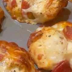 some food is sitting on a pan and ready to be eaten