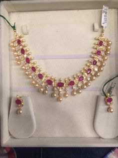 Pretty Gold Necklaces, Ruby Jewelry Necklaces, Gutta Pusalu, Diamond Solitaire Pendant, The Bling Ring, Gold Necklace Indian Bridal Jewelry, Wedding Jewellery Collection, Gold Jewelry Sets