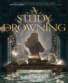 a book cover for a study in browning by avaredd, with an image of a woman sitting on a desk