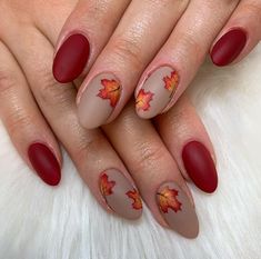 Fall Leaves Nail Art, Designer Nails, Cute Nails For Fall, Nail Prep, Nails 2022, Color Nails, Nails 2021