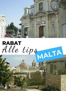 an old and new building with the words rabat alle tips malta