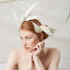 Wing Crown, Headband Veil, Trending Hats, Jane Taylor, Veiled Hats, Summer Headbands, Simple Headbands, Luxury Hats