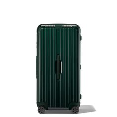 Made of high-performance polycarbonate, RIMOWA Essential is a reliable and lightweight suitcase for your journeys ahead. Find the best travel companion for your business or leisure travels from a vast range of colors and finishes. Ideal for 2 weeks or more of travel, the RIMOWA Essential Trunk Plus in gloss green features several sophisticated functionalities: - Stage-free telescopic handle - RIMOWA Multiwheel® System - TSA-approved locks - Dual-organization interior Includes a complimentary leather luggage tag and sticker set. Rimowa Trunk Plus, Rimowa Trunk, Olympic Airlines, Rimowa Essential, Air Transat, Cebu Pacific, Vietnam Airlines, Air China, Hard Shell Luggage