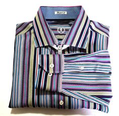 Bugatchi Uomo Mens Dress Shirt, Size 16/36, Shaped Fit, Striped, EUC #BugatchiUomo Mens Dress, Color Stripes, Mens Shirt Dress, Striped Dress, Dress Shirt, Other Colors