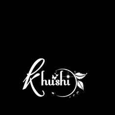 the logo for khush is shown on a black background with white letters and leaves