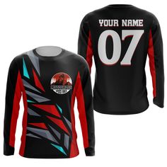 a black and red jersey with the number 07 on it