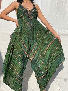 Tie Dye Hippie Jumpsuits Rompers Pants Hippie Dress Wide | Etsy Hippie Pajamas, Plus Size Hippie Outfits, Harem Pants Diy, Jumpsuit Diy, Harem Dress, Plus Size Hippie Fashion, Harem Romper, Hippie Clothing, Tie Dye Hippie