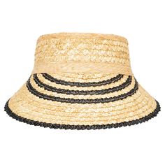 Keep sun, sweat, and hair out of your eyes with our textured wheat straw visor. The curved brim offers optimum sun protection for your face and eyes. Complete with a velcro back closure to maximize your perfect fit. Features: Colors: Black, Blue, & Red Materials: 100% Wheat Straw Brim Size: 4.25" Women's One Size Adjustable Textured Wheat Straw With Stripes & Velcro Closure Wide Brim Hat Summer, Straw Visor, Sand Collection, Fall Hats, Hat Clips, Wheat Straw, Summer Favorites, Dress Hats, Wide Brimmed Hats