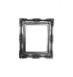 an ornate silver frame on a white background