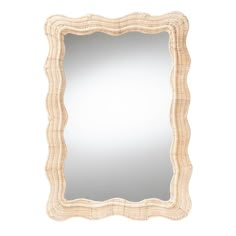 a mirror that is made out of wicker