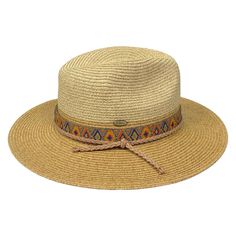 Be ready for any adventure with the stylish and versatile Saint Martin Two Tone Safari Hat! With a 3 inch brim and 4 inch crown, this hat offers both protection and style. The braided faux leather cord and multicolor band trim add a touch of flair, while the inner size adjuster ensures a comfortable fit. The Details: 80% Paper | 20% Polyester 3" Brim | 4" Crown Inner Size Adjustment Braided Faux Leather Cord Trim Multicolor Band Trim Casual Brown Braided Fedora, Adjustable Brown Woven Fedora, Brown Woven Fedora For Travel, Bohemian Beige Panama Hat For Outdoor, Adjustable Woven Country Fedora, Beige Bohemian Panama Hat For Outdoor, Adjustable Brown Braided Fedora, Brown Braided Adjustable Fedora, Country Style Braided Brimmed Hat