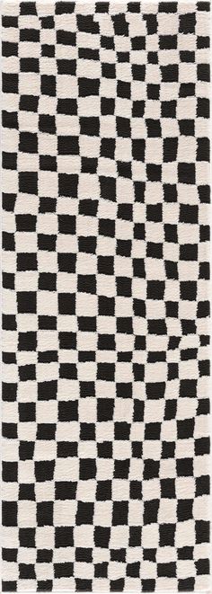 Boutique Rugs Rugs 2'8" x 7'3" Runner Lajos Black & White Checkered Area Rug Checkered Area Rug, Moss Rug, Black White Checkered, Checker Design, Rose Cream, Faux Tree, Light Grey Area Rug, Dark Gray Area Rug, Cream Roses