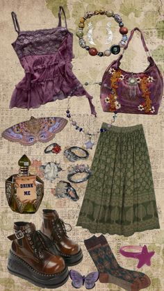 Casual Fairy Grunge Outfits, Eccentric Summer Outfits, Whimisigothic Clothes, Whimsigoth Beach Outfit, Whimsigoth Green Outfit, Whismgothic Outfits, Maxi Skirt Whimsigoth, Long Skirt Outfits Whimsigoth, Whimsigoth Cardigan