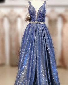 Royal Dresses For Banquet During Prom Season, Blue Satin Evening Dress For Banquet, Blue Satin Ball Gown For Prom, Blue Satin Prom Evening Dress, Royal Ball Gown Evening Dress For Banquet, Blue Satin Prom Ball Gown, Blue Satin Gown For Banquet, Royal Blue Gala Dress With Sweep Train, Royal Blue Satin Dress With Fitted Bodice