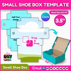 the small shoe box template is shown