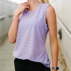 Brand New With Tags, Zyia Active Lavender Luxe Muscle Tank. Women’s Size Medium. Measures 18” Underarm To Underarm, 27” Length. Vented Fabric Perforated With Thousands Of Pores. Four-Way Stretch Fabric Moves With You, Adapting And Recovering Its Shape Instantly. Gusseted Hem Flares At The Hips For A Natural, Effortlessly Feminine Fit. Sweat-Wicking Performance Pulls Moisture To The Surface. Flat-Serged Interior Seams For Zero Chafing. Double Top-Stitched Finish On All Edging For Shape Retention Lavender Stretch Sleeveless Top, Lavender Sleeveless Stretch Top, Purple Tank Top For Spring Sports, Spring Sports Purple Top, Purple Workout Tops For Spring, Purple Workout Top For Spring, Purple Tank Top For Spring Workout, Lavender Casual Activewear For Summer, Casual Lavender Activewear For Summer