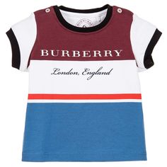 BURBERRY Younger Boys Colour Block T-Shirt Burberry Baby Boy, Burberry Kids, Burberry London, Cotton Polo Shirt, Check Shirt, Blue Shorts, Classic Blue, Kids Shoes, Zip Ups