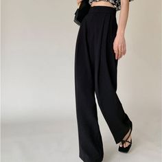 Lizakosht Designer Elegant Suit Pants Women Summer Slim Casual Korean Fashion Wide-legged Pants Solid High-waist Office Lady Clothing Suit Pants Women, Halter Dress Casual, Casual Korean Fashion, Purple Evening Gowns, Over 40 Outfits, Elegant Suit, Summer Pants Women, Summer Fashion Beach, Mini Dress Fashion