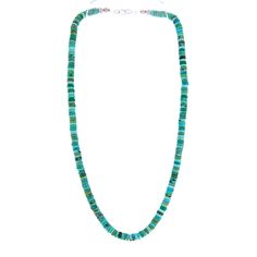 a rippling waterfall of premium qualify Kingman Turquoise rondelle beads this magnificent beaded Navajo waterfall necklace is nothing short of breathtaking strung by Navajo master bead artist Berlinda Begay metaphysical properties of Turquoise: it is said that Turquoise helps with healing maladies of the ears, nose, throat. larynx and neck. This is the stone for ENT Doctors, speech therapists, vocal coaches, singers, auctioneers, radio and television hosts. It helps oxygenate the blood and incre Hand-strung Turquoise Heishi Beads Necklace, Turquoise Single Strand Necklace With Round Heishi Beads, Turquoise Necklace With Single Strand Heishi Beads, Turquoise Heishi Beads Necklace In Single Strand, Turquoise Heishi Bead Necklace Single Strand, Turquoise Polished Heishi Beads Jewelry, Ent Doctor, Waterfall Necklace, Vocal Coach