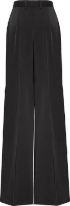 Luxury Straight Leg Dress Pants For Evening, Luxury Straight Leg Bottoms For Evening, Chic Black Wide Leg Pants With Pressed Crease, Sleek Black Stretch Dress Pants, Elegant Stretch Bottoms, Sleek Stretch Black Dress Pants, Luxury Straight Leg Pants For Evening, Sleek Formal Wide Leg Pants, Sleek Wide Leg Pants For Formal Occasions