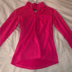 Nike Long Sleeve Dri-Fit Top Never Worn Nike Fitted Long Sleeve Tops, Nike Stretch Winter Tops, Fitted Nike Tops For Winter, Nike Fitted Winter Tops, Winter Nike Stretch Tops, Nike Pink Long Sleeve Tops, Pink Nike Long Sleeve Tops, Pink Long Sleeve Nike Tops, Nike Fitted Tops In Solid Color