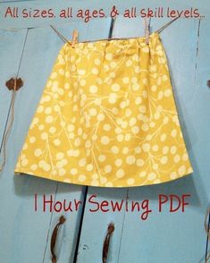 a yellow skirt hanging on a clothes line with the words how to sew it