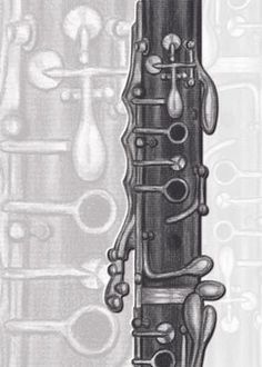 a drawing of an old flute