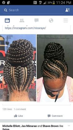 Cornrows updo Styles Of Braids, Cornrows Updo, African Hair Braiding Styles, Braided Bun Hairstyles, Feed In Braid, Braided Bun