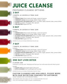 the juice cleanse recipe is shown with instructions