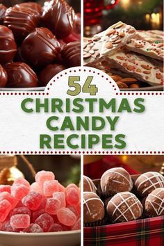 the cover of 54 christmas candy recipes