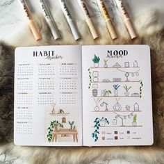 Habit And Mood Tracker, Journal Books, Journal Aesthetic, Cute Notes, Mood Tracker, Bullet Journaling