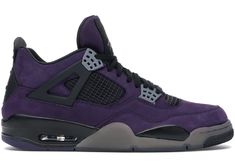 the nike air jordan 4 purple is on display