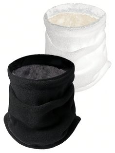 Neck Gaiter Warmer Ski Scarf Windproof Mask - Thick Fleece Neck Warmer Cold Weather Face Mask Black,White    Polyester Plain Regular  Fall,Spring,Spring/Fall,Winter,Fall/Winter Men Accessories, size features are:Bust: ,Length: ,Sleeve Length: Fleece Neck Warmer, Face Mask Black, Scarf Men, Neck Gaiter, Neck Warmer, Infinity Scarf, All Fashion, Cold Weather, Apparel Accessories