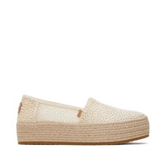 Your favorite platform espadrille, now in gorgeous Moroccan crochet. Featuring a sleek silhouette, chic rope-wrapped detailing, and an improved fit. The Valencia is ready to take you from work to the weekend with comfort and style. Textile upper with crochet detailing. Rubber outsole. Removable OrthoLite® EcoLT-Hybrid™ insole for enhanced comfort and breathability made with 26% eco content including 15% hybrid materials, 6% bio-oil and 5% recycled rubber. Outsole height is approximately 1 1/2". Moroccan Crochet, Bio Oil, Rope Wrapped, Women's Espadrilles, Mental Health Resources, Platform Espadrilles, 2024 Christmas, Recycled Rubber, Social Responsibility