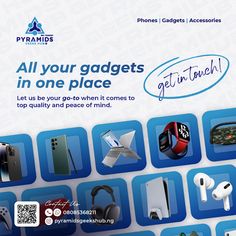 an advertisement for some electronics and gadgets