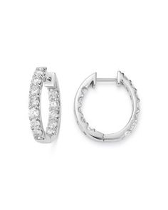 Bloomingdale's Diamond Oval Inside Out Hoop Earrings in 14K White Gold, 2.0 ct. t.w. - 100% Exclusive Formal Oval Hoop Earrings With Prong Setting, Classic Oval Hoop Earrings With Prong Setting, Diamond White Oval Hoop Earrings For Formal Occasions, Oval Brilliant Cut Hoop Earrings For Formal Events, Oval Hoop Earrings With Brilliant Cut For Formal Occasions, White Oval Hoop Earrings With Prong Setting, Oval Diamond White Hoop Earrings Fine Jewelry, Oval Hoop Earrings In Diamond White With Brilliant Cut, Oval White Gold Hoop Earrings With Prong Setting