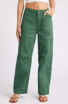 Fall for the silhouette of these casual-cool carpenter pants designed with wide legs. 29" inseam; 19" leg opening; 11 1/2" front rise; 14 1/2" back rise (size 29) 100% cotton Machine wash, line dry Imported Emerald Bay, Cotton Clothing, Carpenter Pants, Pants Design, Wide Legs, Billabong, Bottoms Pants, Womens Bottoms, Personal Style